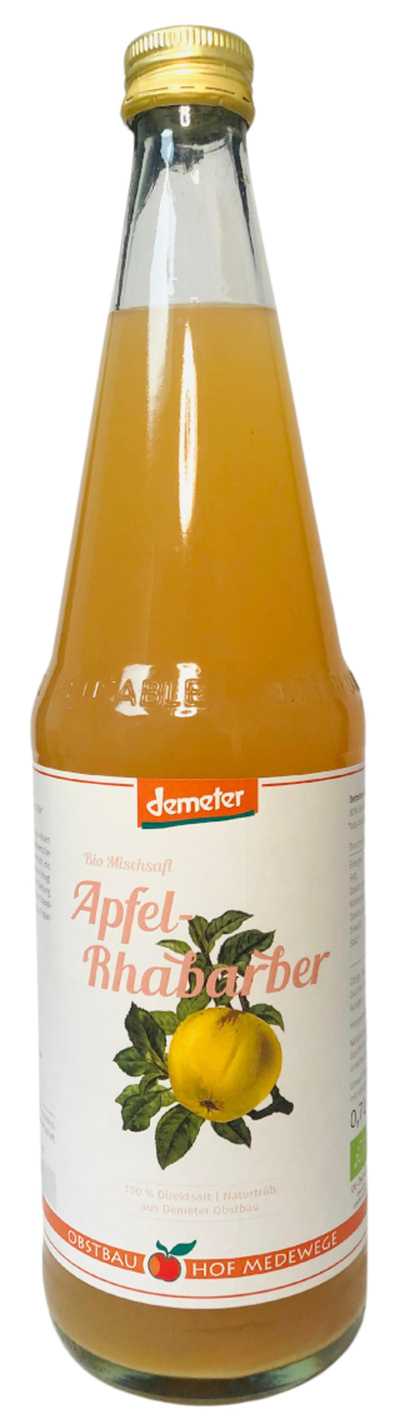 Produktfoto zu Apfel-Rhabarber Saft, 0,7 l