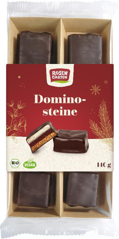 Produktfoto zu Zartbitter Dominosteine, 140 g, Rosengarten