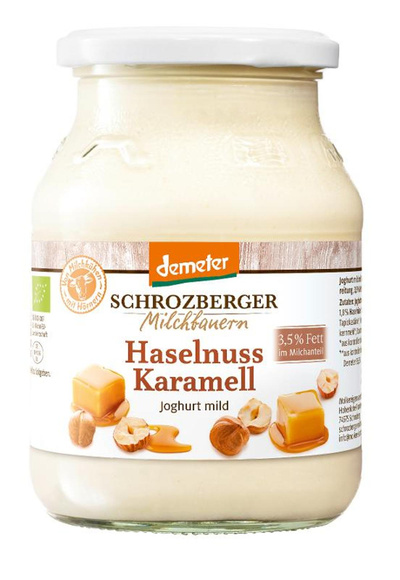 Produktfoto zu Joghurt Haselnuss Karamell 3,5% , 500 g, Schrozberger Milchbauern