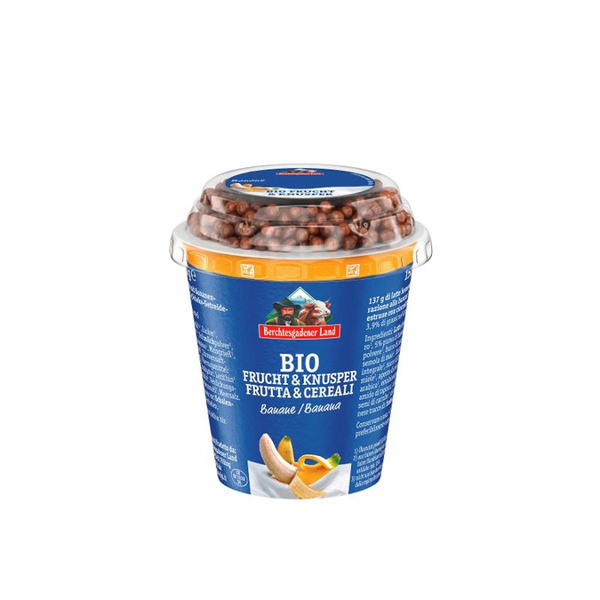 Produktfoto zu Knusperjoghurt Banane mit Schokobällchen, 150 g, Berchtesgadener Land