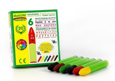 Produktfoto zu Wachsstifte, 6 Farben, Nawaro