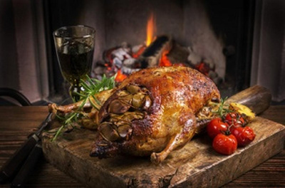 Produktfoto zu Gans mit Maronen Apfel Füllung