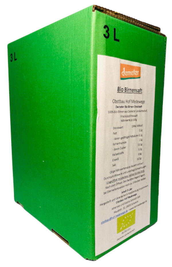Produktfoto zu 3 l-Bag, Birnensaft Hof Medewege