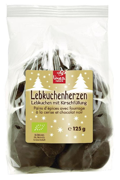 Produktfoto zu Lebkuchenherzen, gefüllt, 125 g, Linea Natura