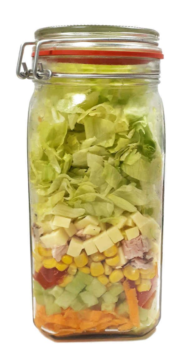 Produktfoto zu Gemischter Salat mit Käse & Schinken, 420 g