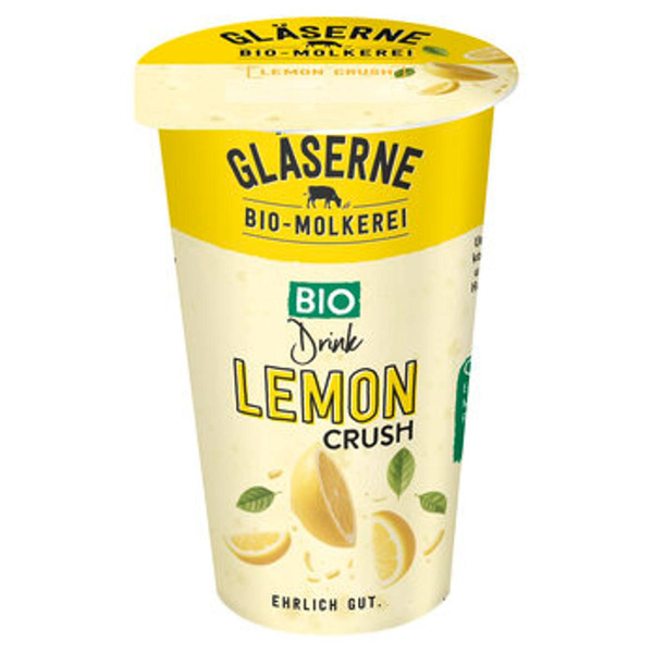 Produktfoto zu Buttermilch Drink Lemon Crush,  230 g, Gläserne Molkerei