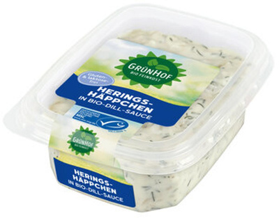 Produktfoto zu Heringshäppchen in Dill Sauce, 150 g, Grünhof