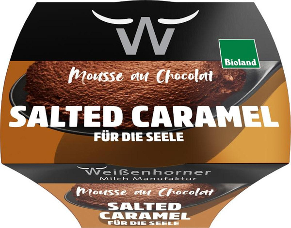 Produktfoto zu Mousse au Chocolat Salted Caramel, 80 g, Weißenhorner Molkerei GmbH