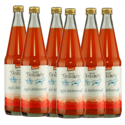 Produktfoto zu Apfel-Möhrensaft-Kasten, 6 x 0,7 l