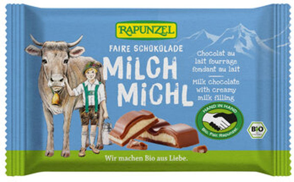 Produktfoto zu Milch Michl Schokolade mit Milchfüllung, 100 g, Rapunzel