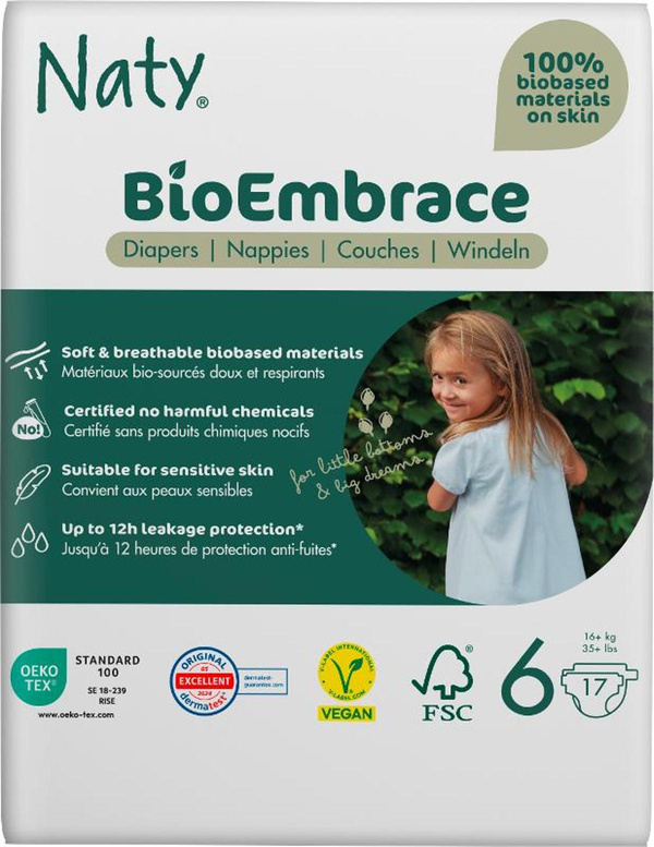 Produktfoto zu Eco by Naty Windel Gr.6, ab 16 kg, 17 St.