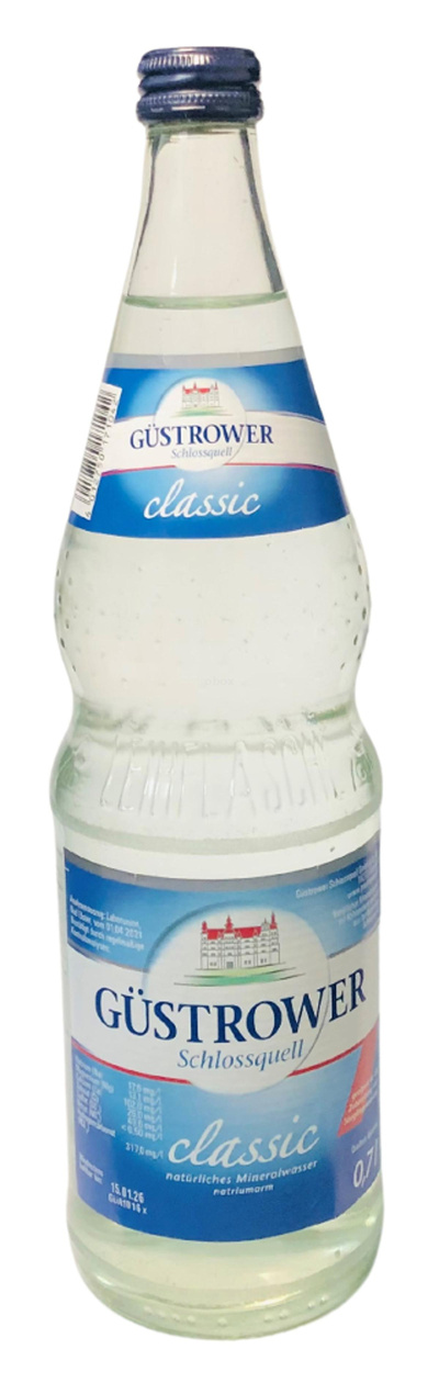 Produktfoto zu Güstrower Schlossquell Classic,  12x0,7 l