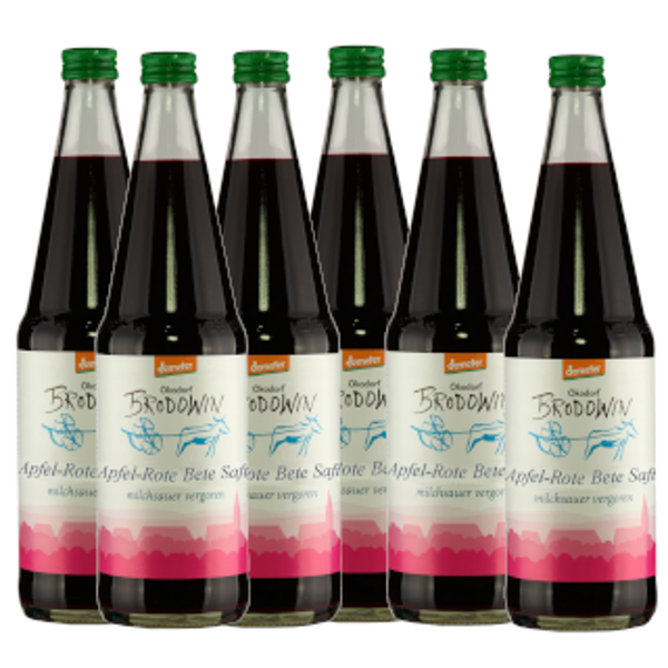 Produktfoto zu Apfel-Rote-Bete-Saft, 6 x 0,7 l Ökodorf Brodowin