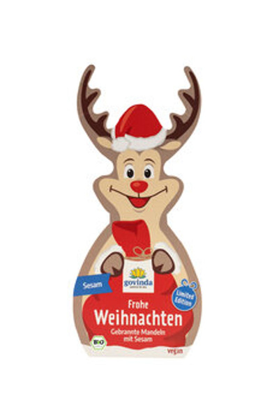 Produktfoto zu Rudi Rentier gebrannte Mandeln, 50 g, Govinda